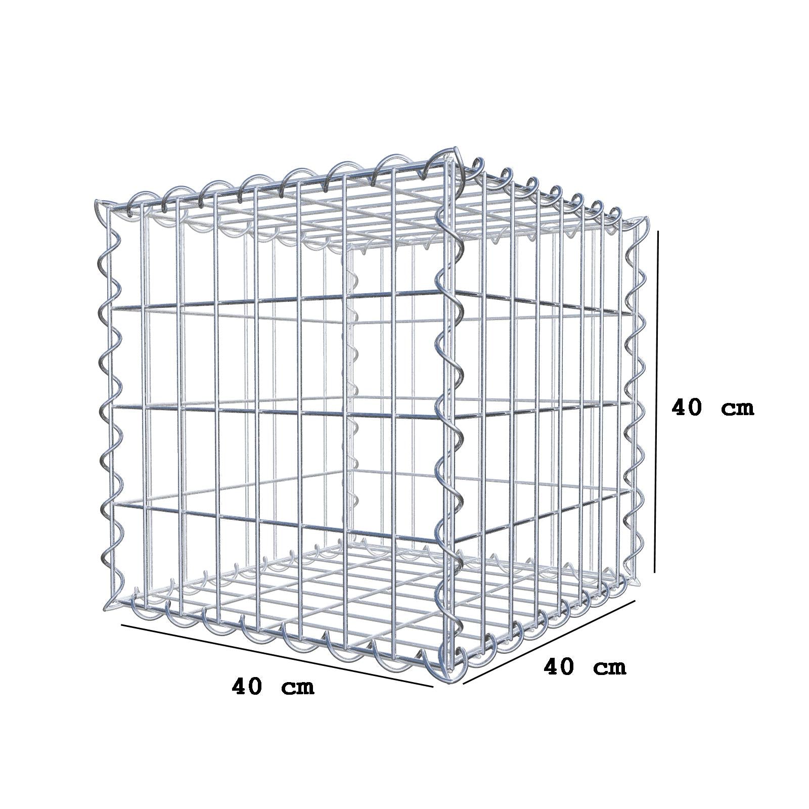 Gabione 40 cm x 40 cm x 40 cm (L x H x T), Maschenweite 5 cm x 10 cm, Spirale