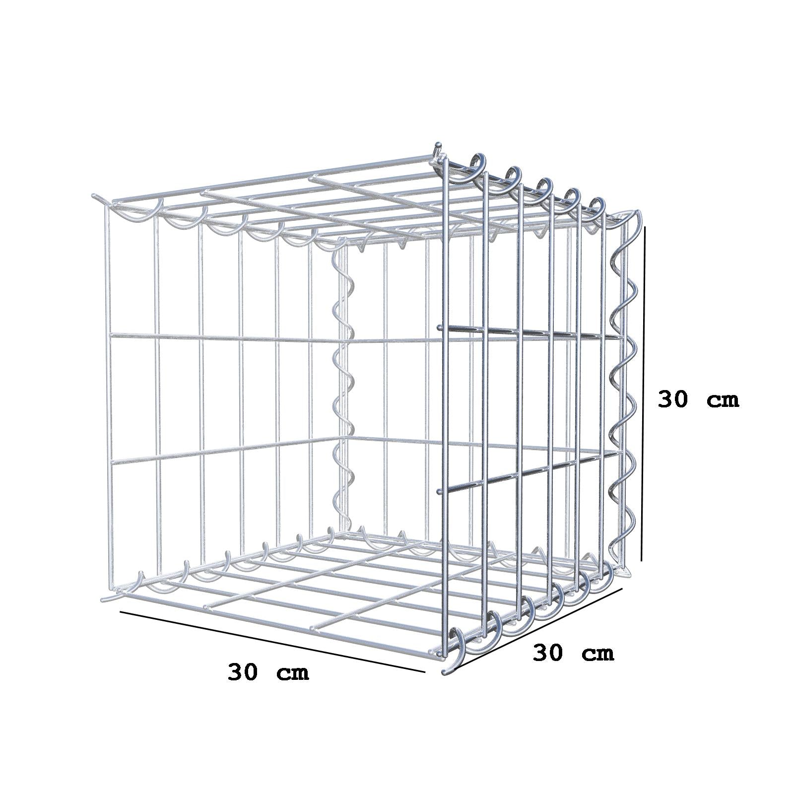 Anbaugabione Typ 2 30 cm x 30 cm x 30 cm (L x H x T), Maschenweite 5 cm x 10 cm, Spirale