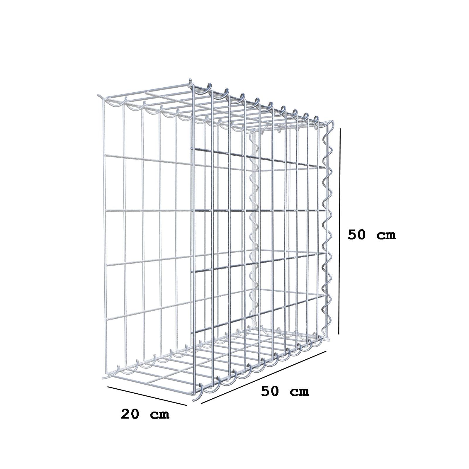 Anbaugabione Typ 2 50 cm x 50 cm x 20 cm (L x H x T), Maschenweite 5 cm x 10 cm, Spirale