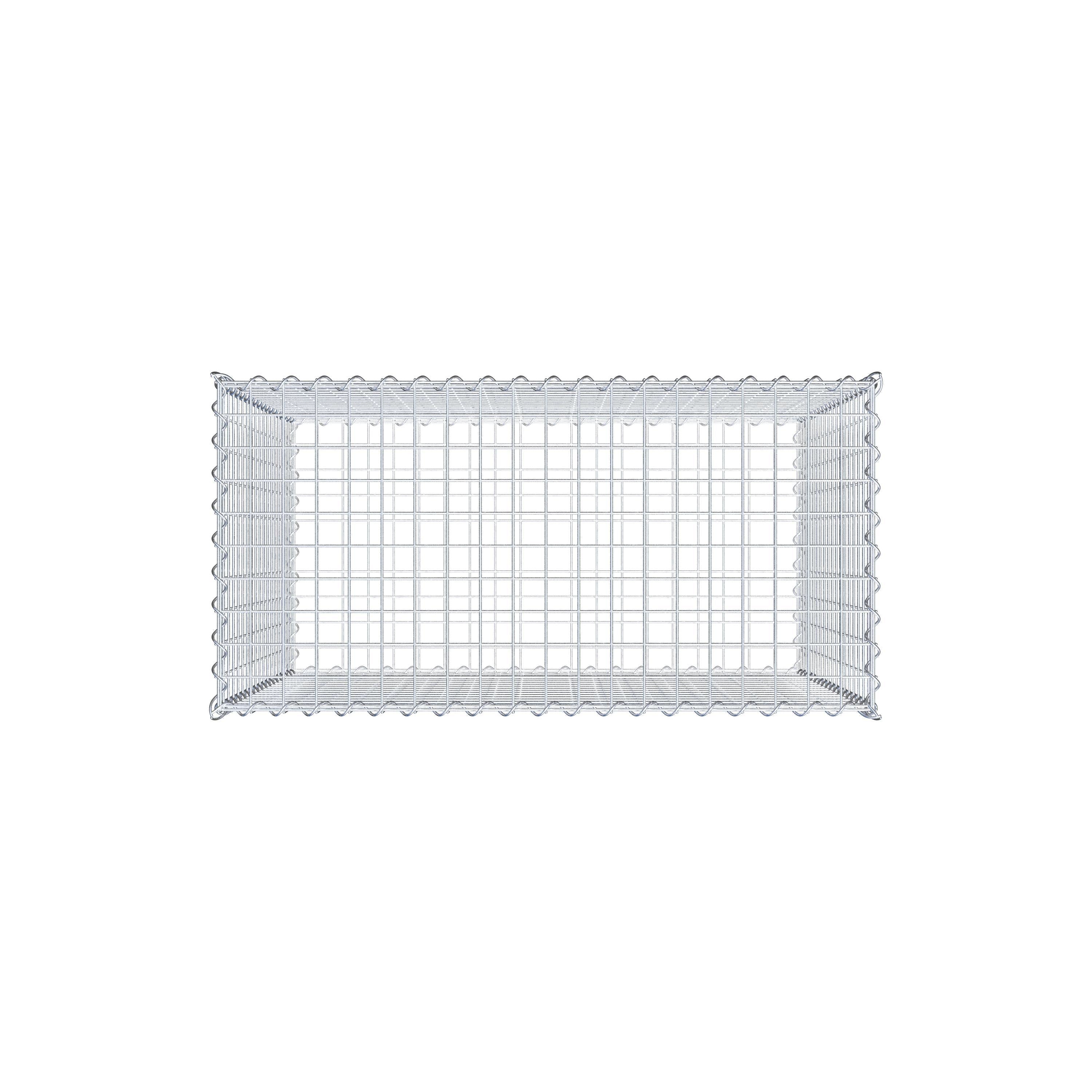 Gabione 100 cm x 90 cm x 50 cm (L x H x T), Maschenweite 5 cm x 5 cm, Spirale