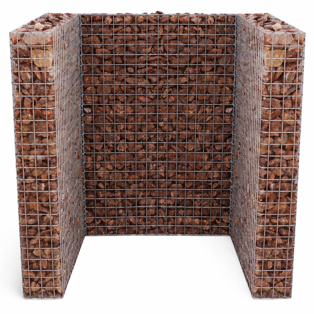 Gabionen Mülltonnenbox - 1 Tonne, 60-120 l, 115 cm Höhe