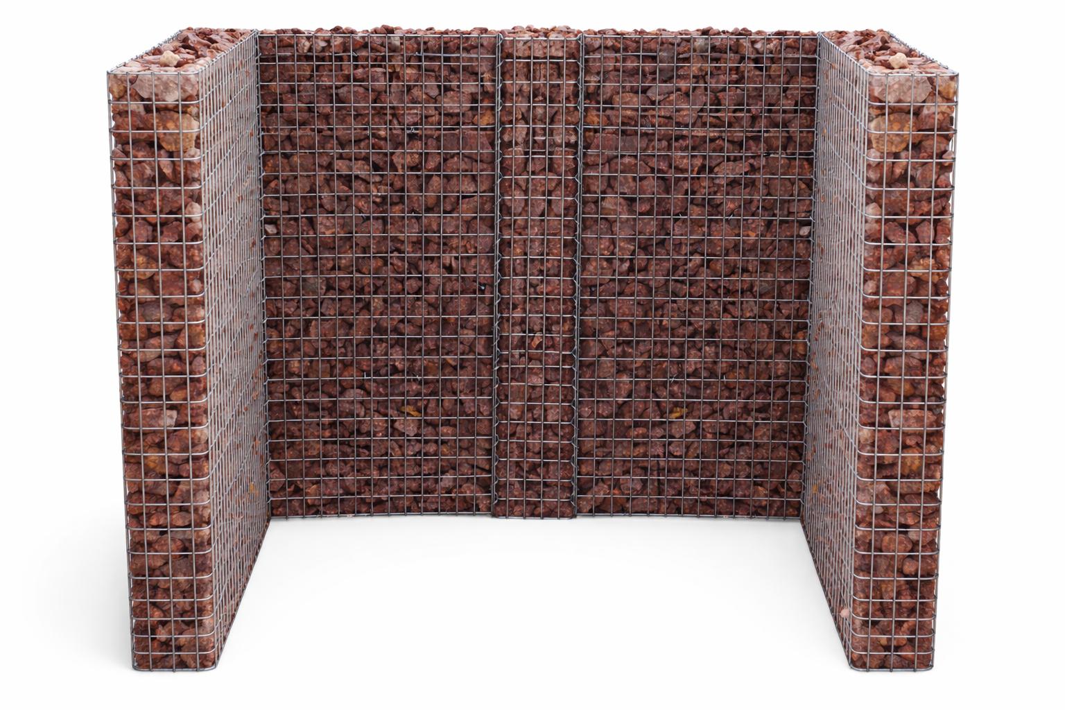 Gabionen Mülltonnenbox für 2 Tonnen 60120 l, 115 cm Höhe