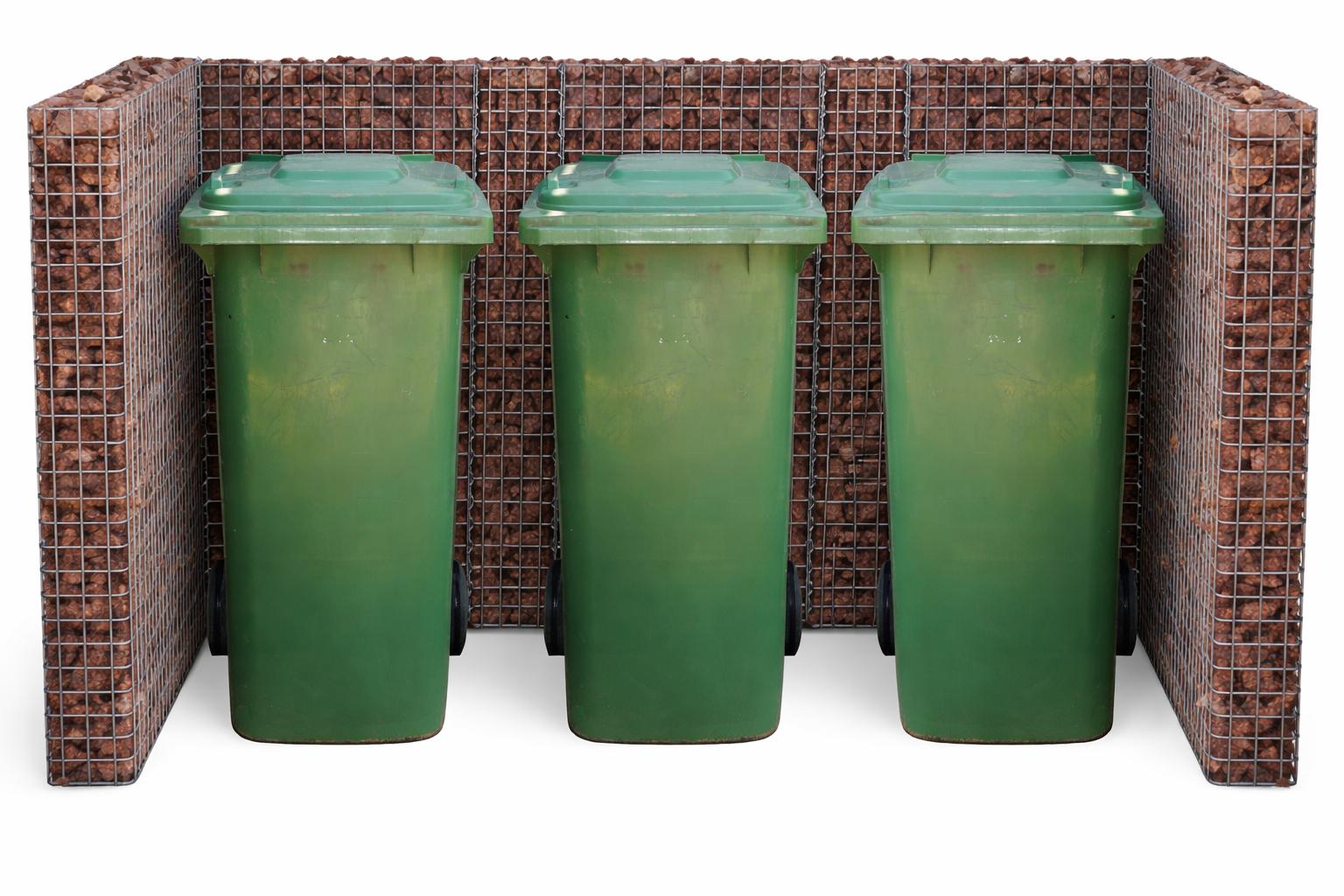 Gabionen Mülltonnenbox 3 Tonnen, 60120 l, 115 cm Höhe