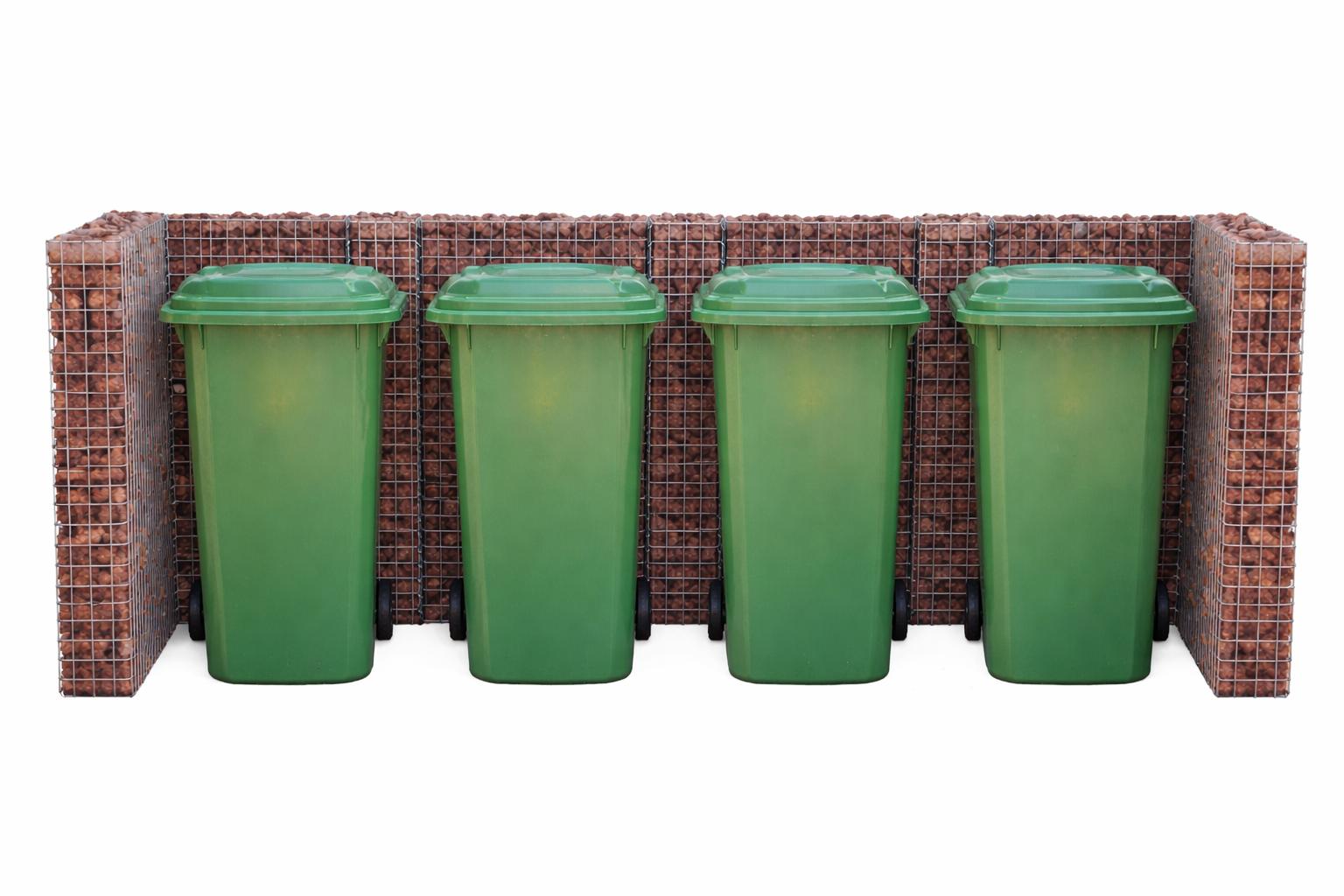 Gabionen Mülltonnenbox 4 Tonnen, 60120 l, 115 cm Höhe