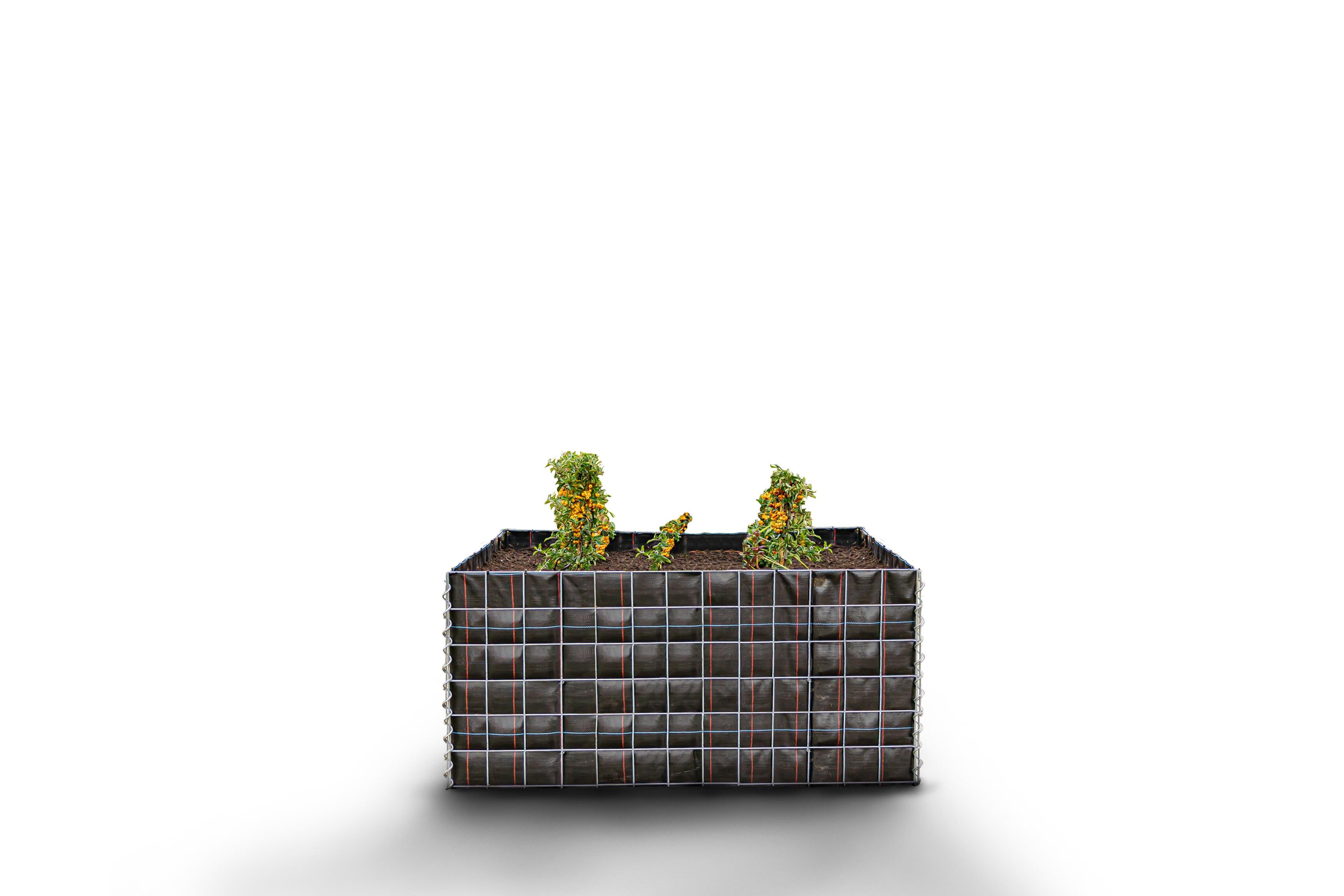 Hochbeet eckig ohne Steinbereich - Länge: 130 cm - Höhe: 60 cm - Tiefe: 60 cm - Maschenweite: 10 x 10 cm