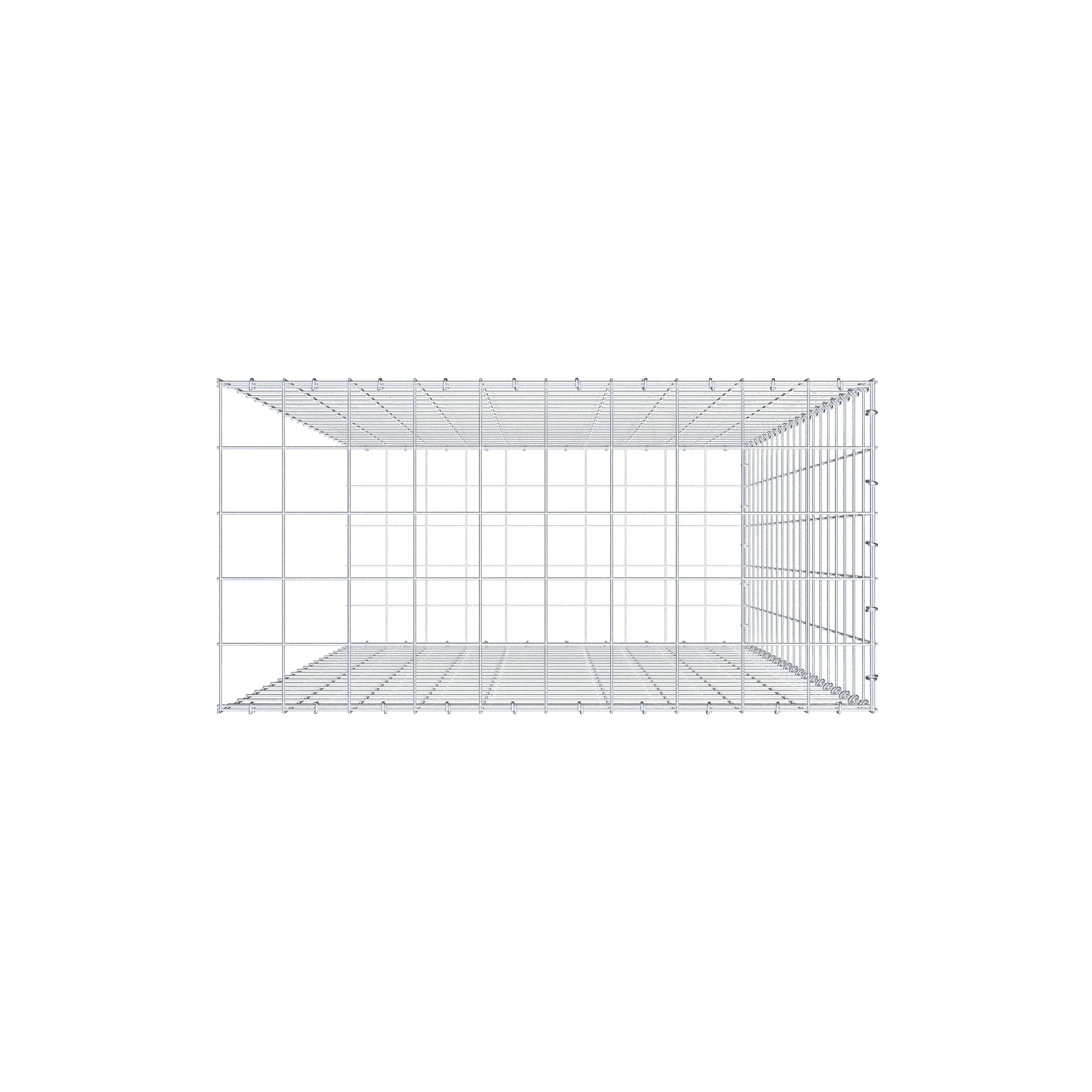 Anbaugabione Typ 2 200 cm x 100 cm x 50 cm (L x H x T), Maschenweite 10 cm x 10 cm, C-Ring