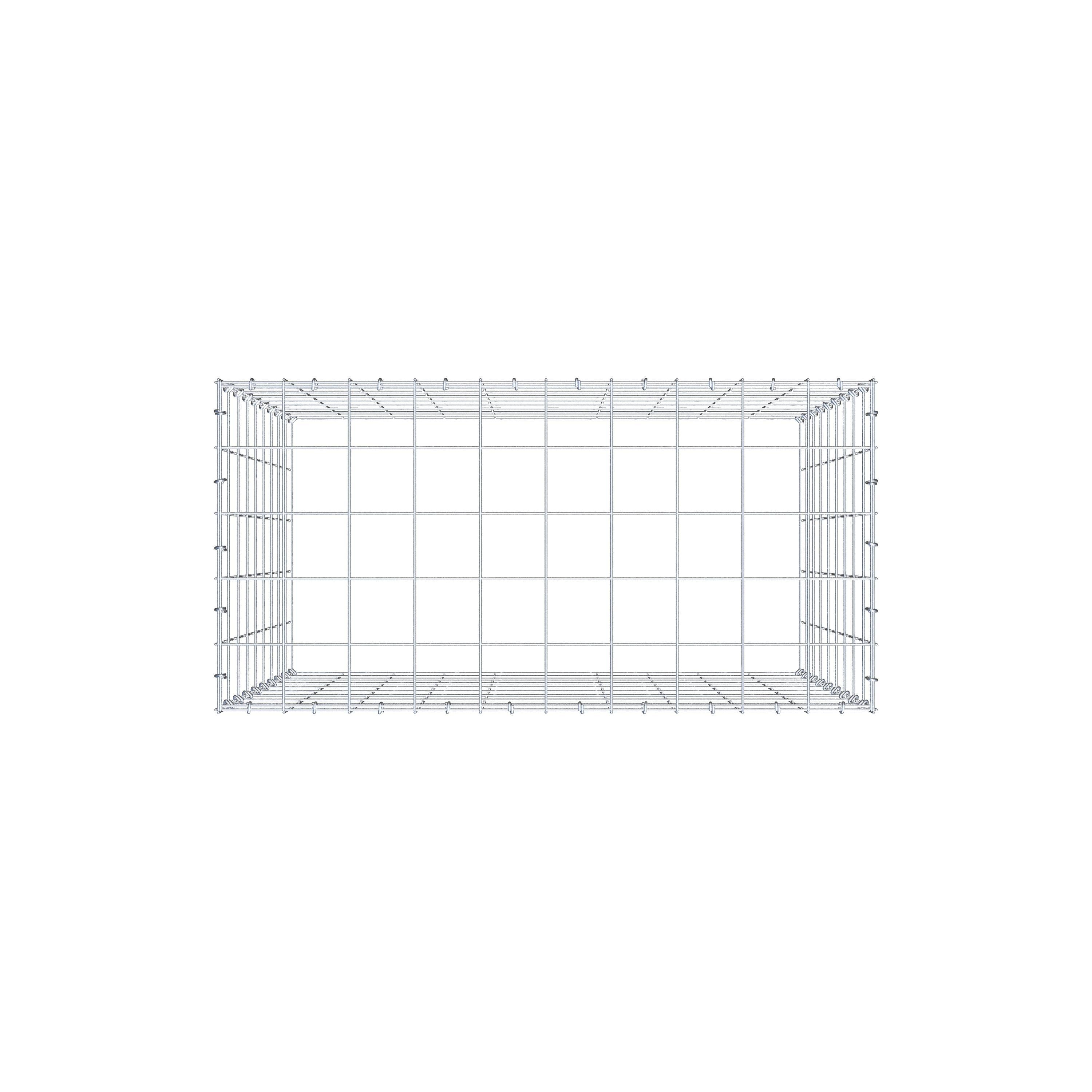 Anbaugabione Typ 3 100 cm x 90 cm x 50 cm (L x H x T), Maschenweite 10 cm x 10 cm, C-Ring
