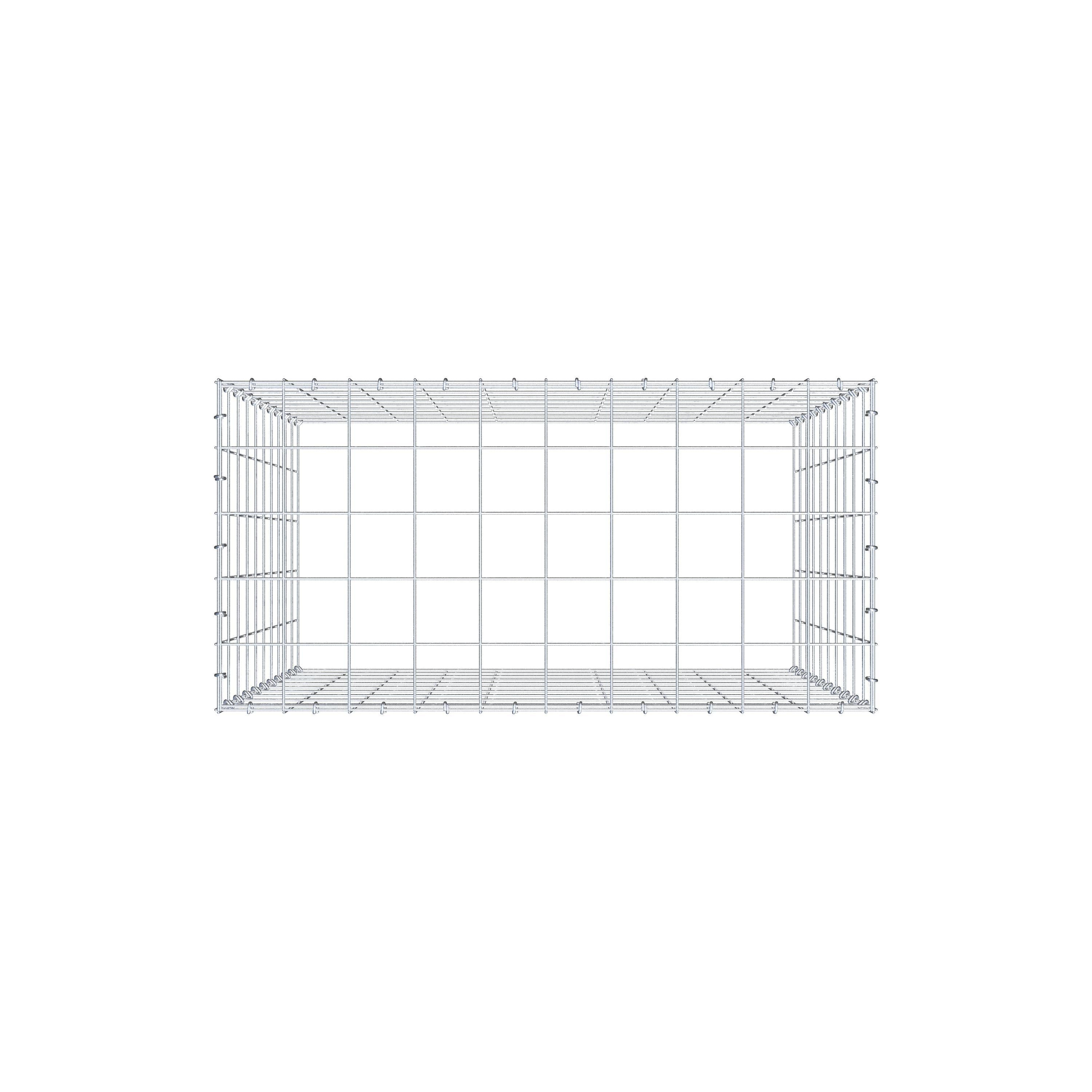 Anbaugabione Typ 3 100 cm x 100 cm x 50 cm (L x H x T), Maschenweite 10 cm x 10 cm, C-Ring