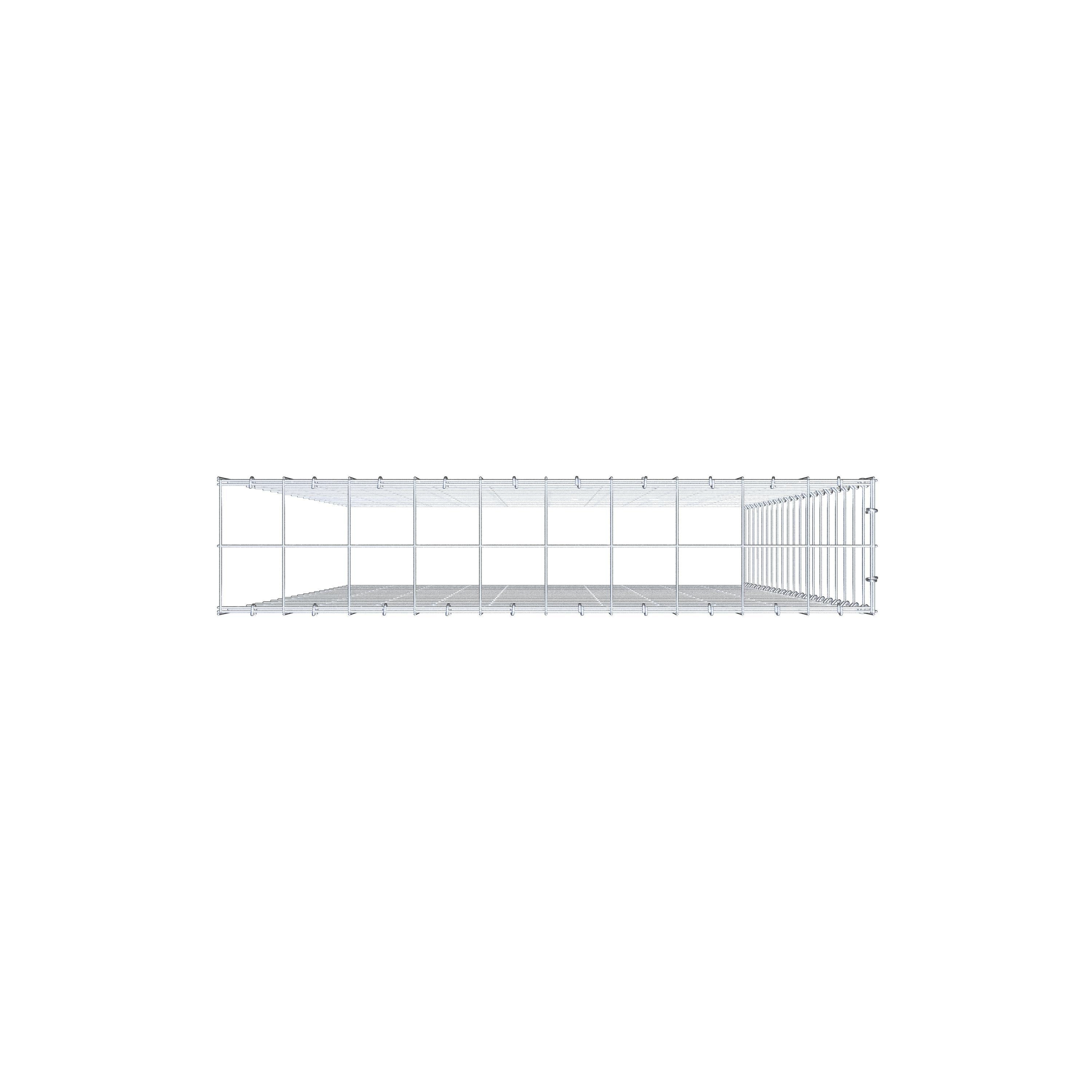 Anbaugabione Typ 4 200 cm x 100 cm x 20 cm (L x H x T), Maschenweite 10 cm x 10 cm, C-Ring
