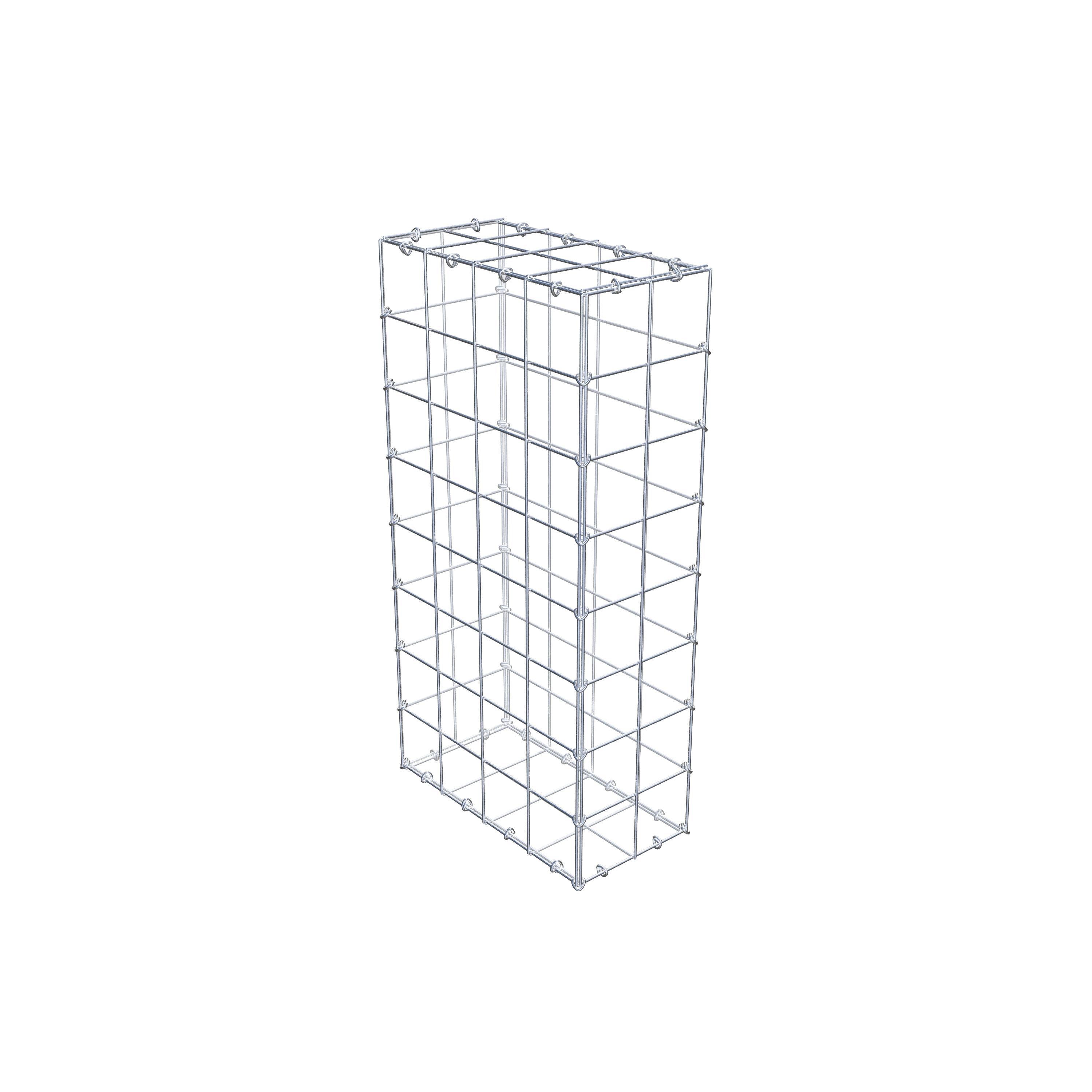 Gabione 80 cm x 40 cm x 20 cm (L x H x T), Maschenweite 10 cm x 10 cm, C-Ring