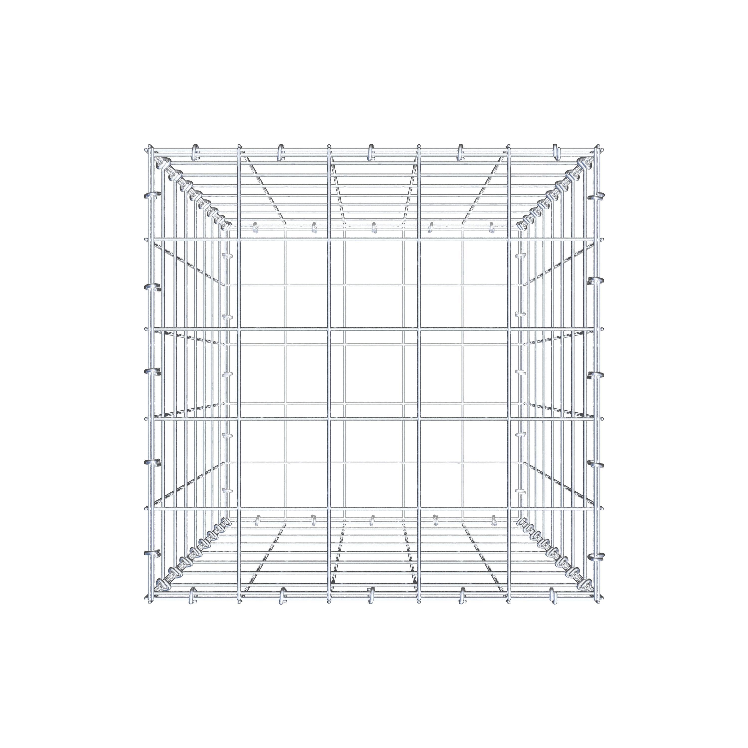 Gabione 80 cm x 50 cm x 50 cm (L x H x T), Maschenweite 10 cm x 10 cm, C-Ring