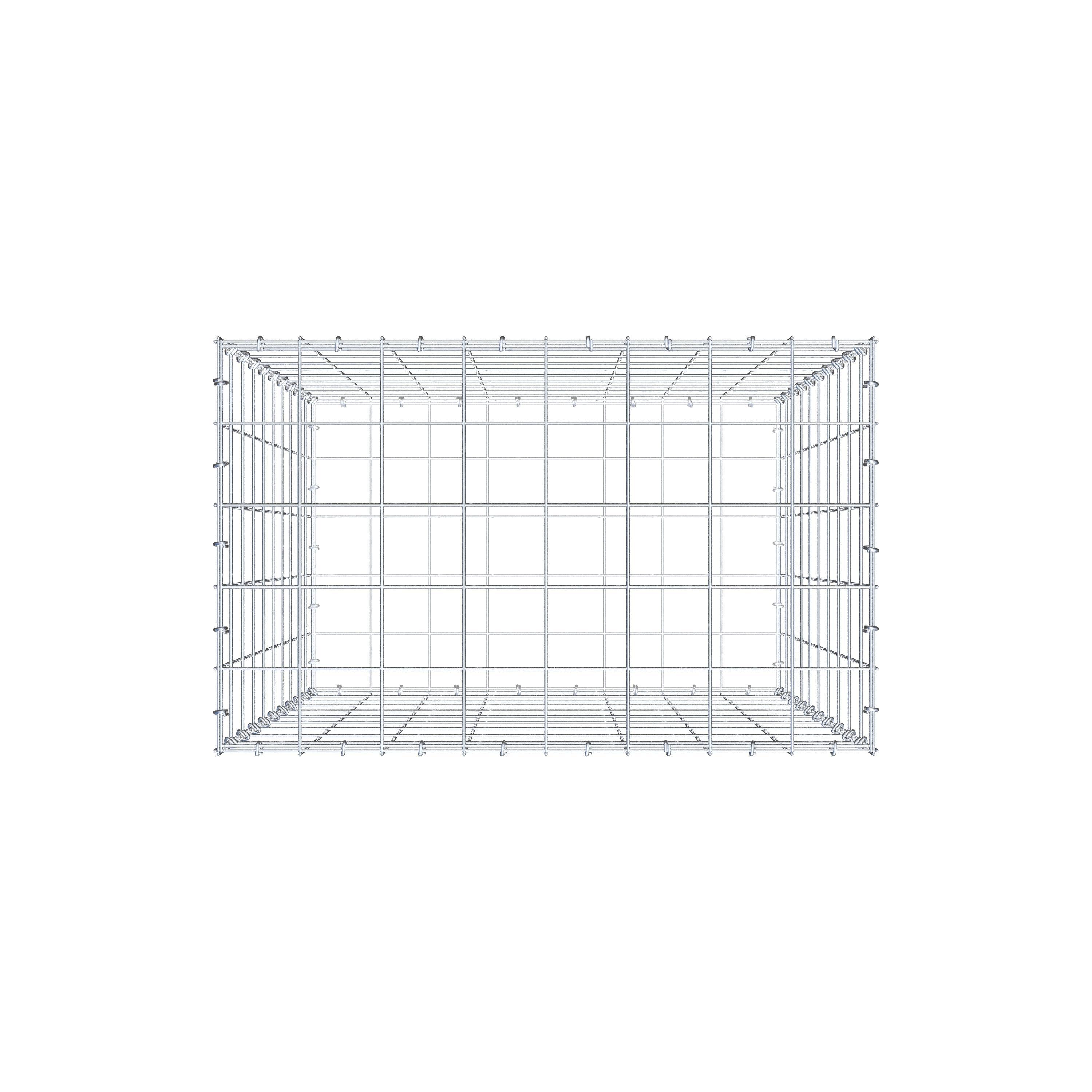 Gabione 100 cm x 80 cm x 50 cm (L x H x T), Maschenweite 10 cm x 10 cm, C-Ring