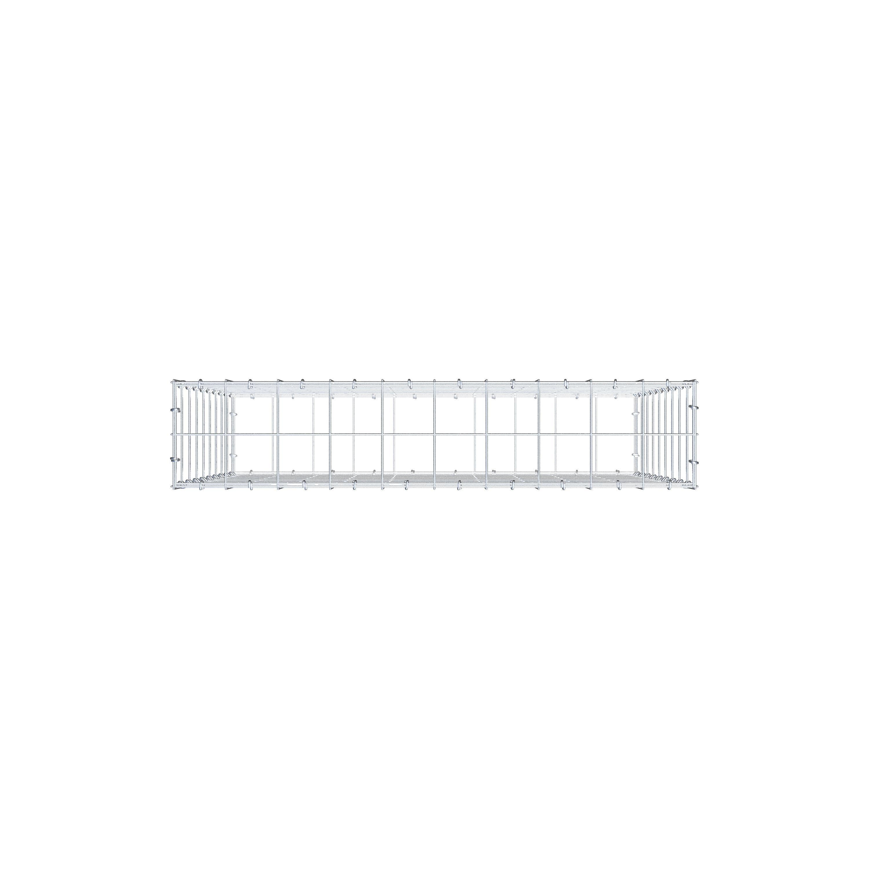 Gabione 100 cm x 90 cm x 20 cm (L x H x T), Maschenweite 10 cm x 10 cm, C-Ring