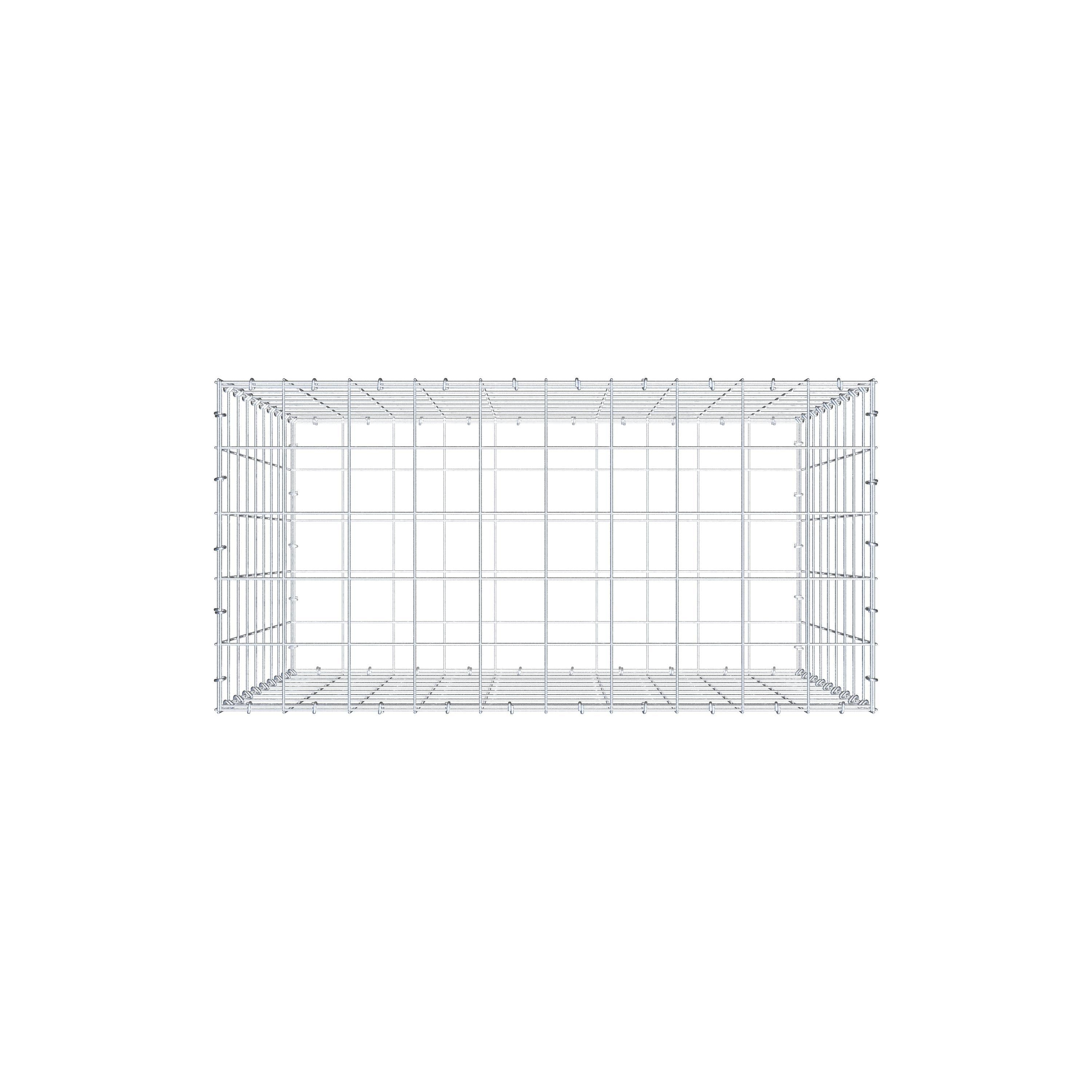 Gabione 100 cm x 90 cm x 50 cm (L x H x T), Maschenweite 10 cm x 10 cm, C-Ring