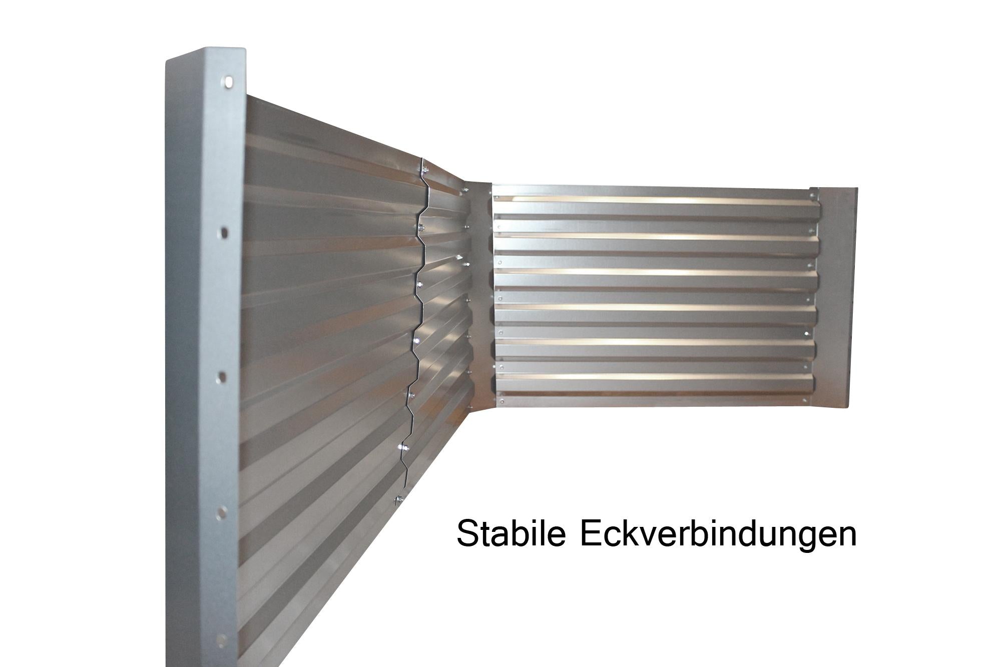 Hochbeet verzinkt Blech mit Aufsatz (184 x 60 x 90 cm ohne Aufsatz. Pflanzmaße)