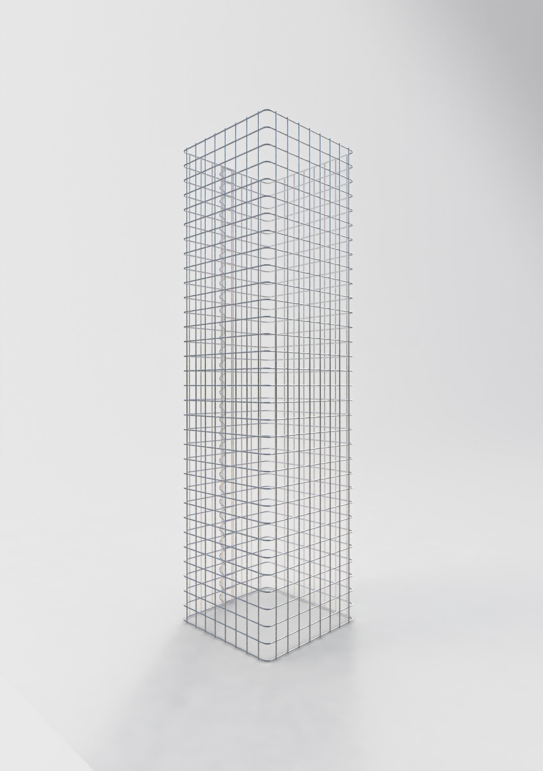 Gabionensäule eckig 42 cm x 42 cm, 160 cm Höhe, MW 5 cm x 5 cm