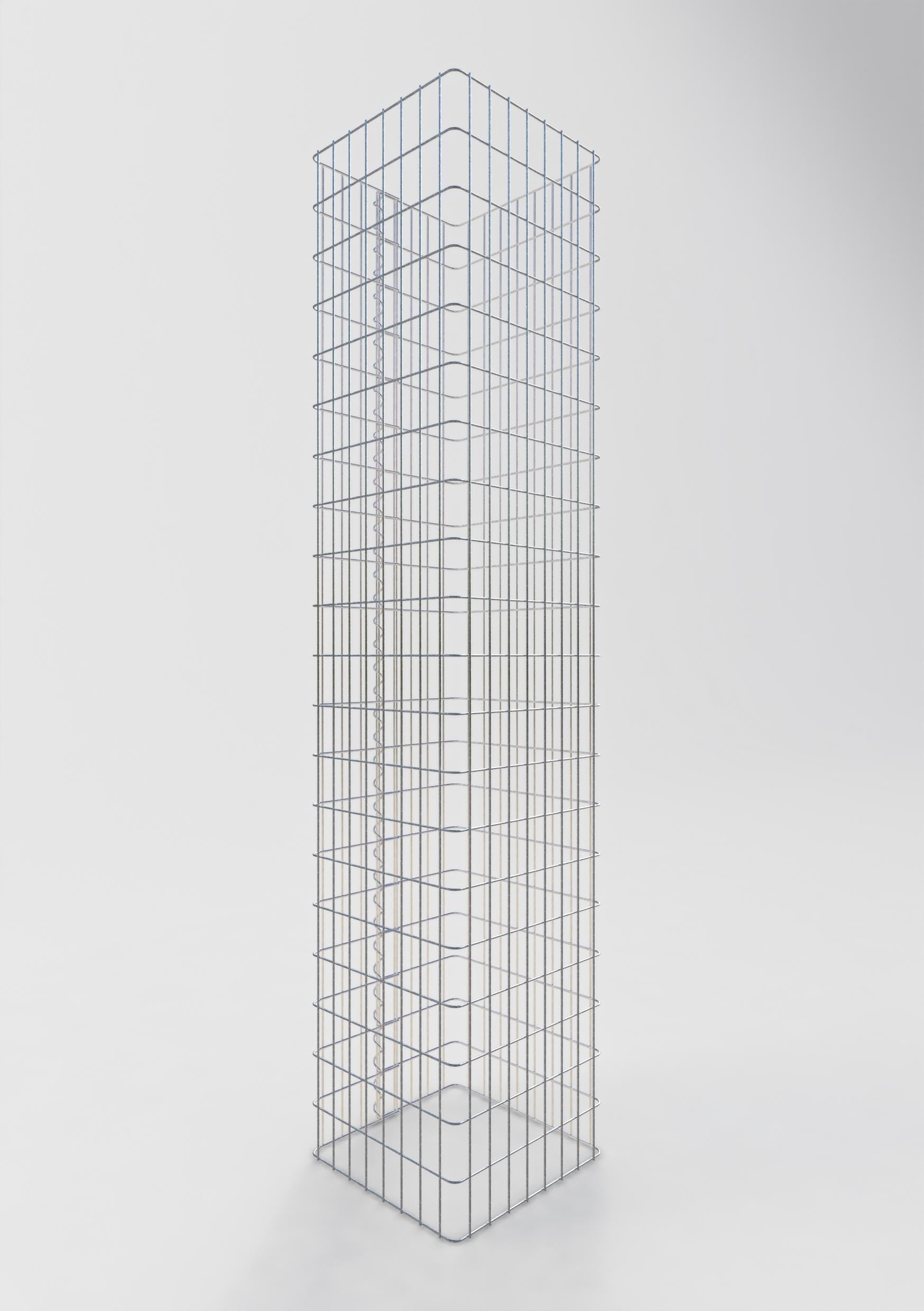 Gabionensäule eckig 42 cm x 42 cm, 200 cm Höhe, MW 5 cm x 10 cm