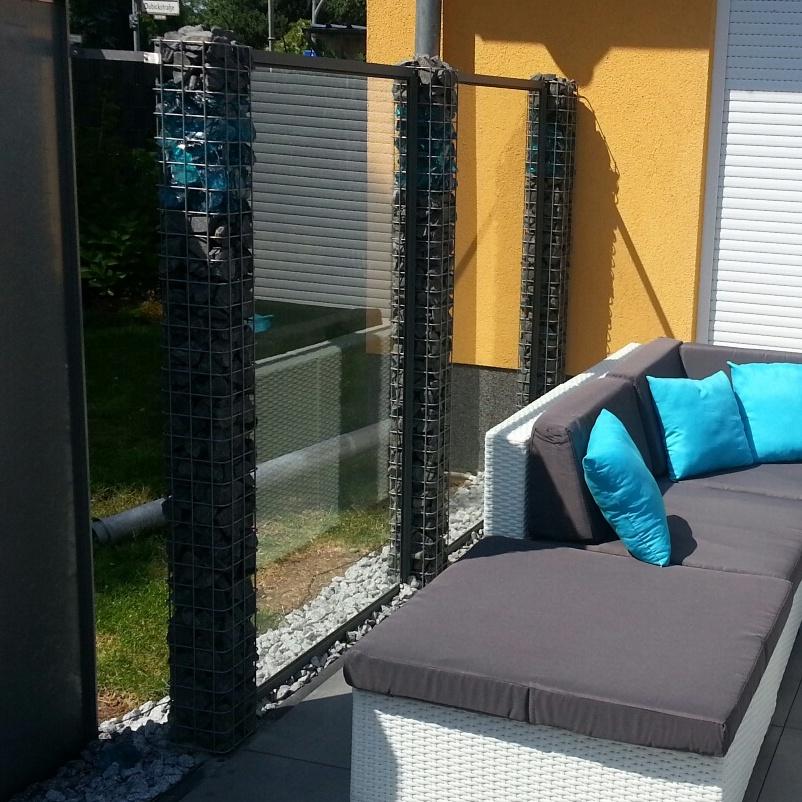 Gabionensäule eckig 17 cm x 17 cm, 230 cm Höhe, MW 5 cm x 5 cm