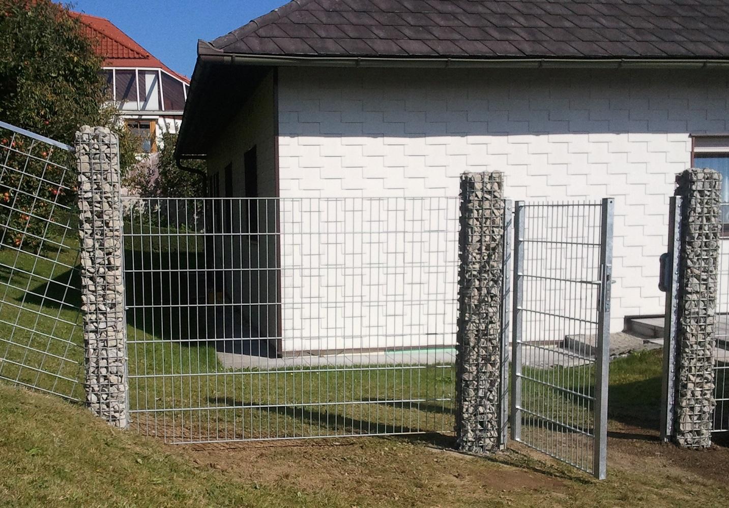 Gabionensäule eckig 22 cm x 22 cm, 200 cm Höhe, MW 5 cm x 5 cm