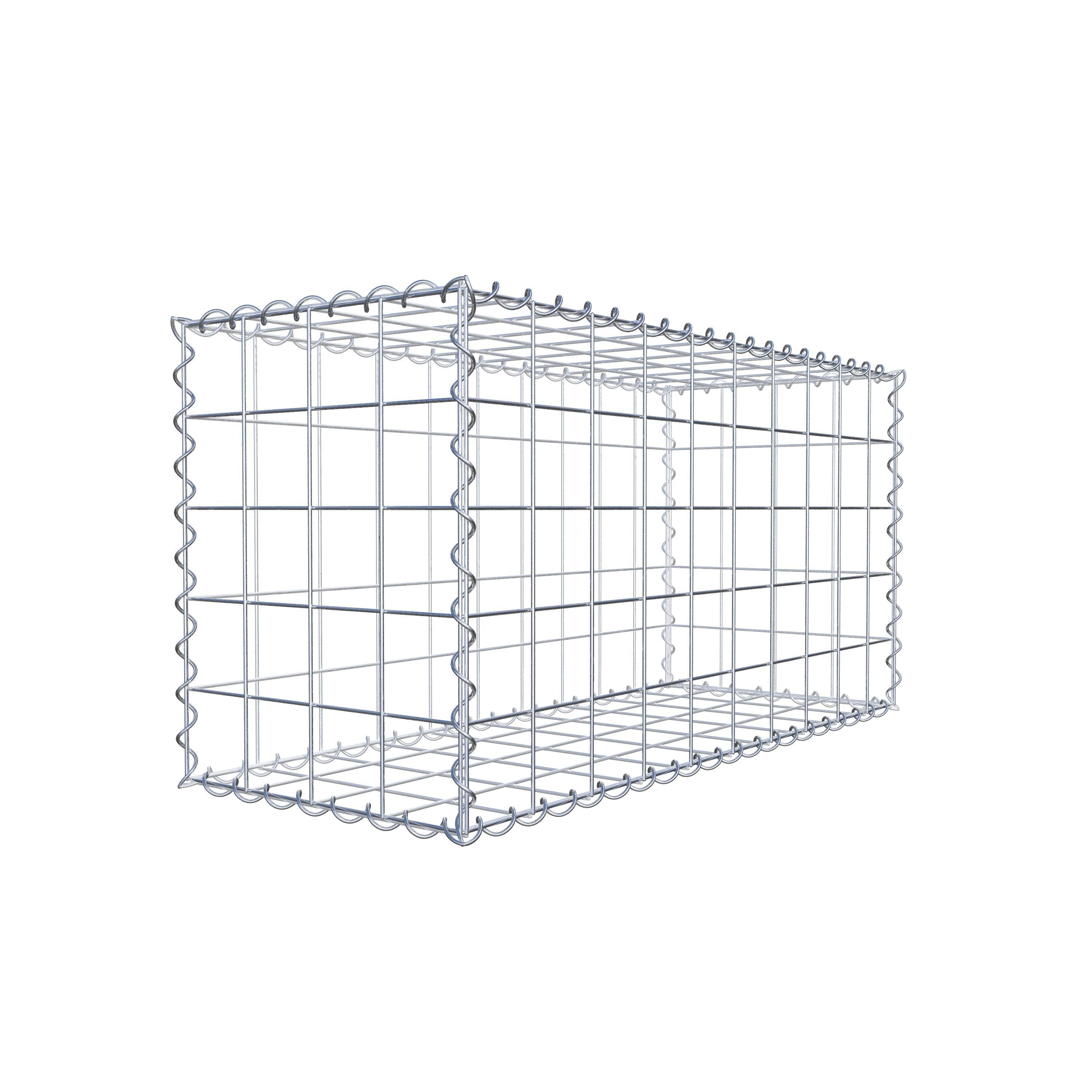 Gabione 100 cm x 50 cm x 40 cm (L x H x T), Maschenweite 10 cm x 10 cm, Spirale