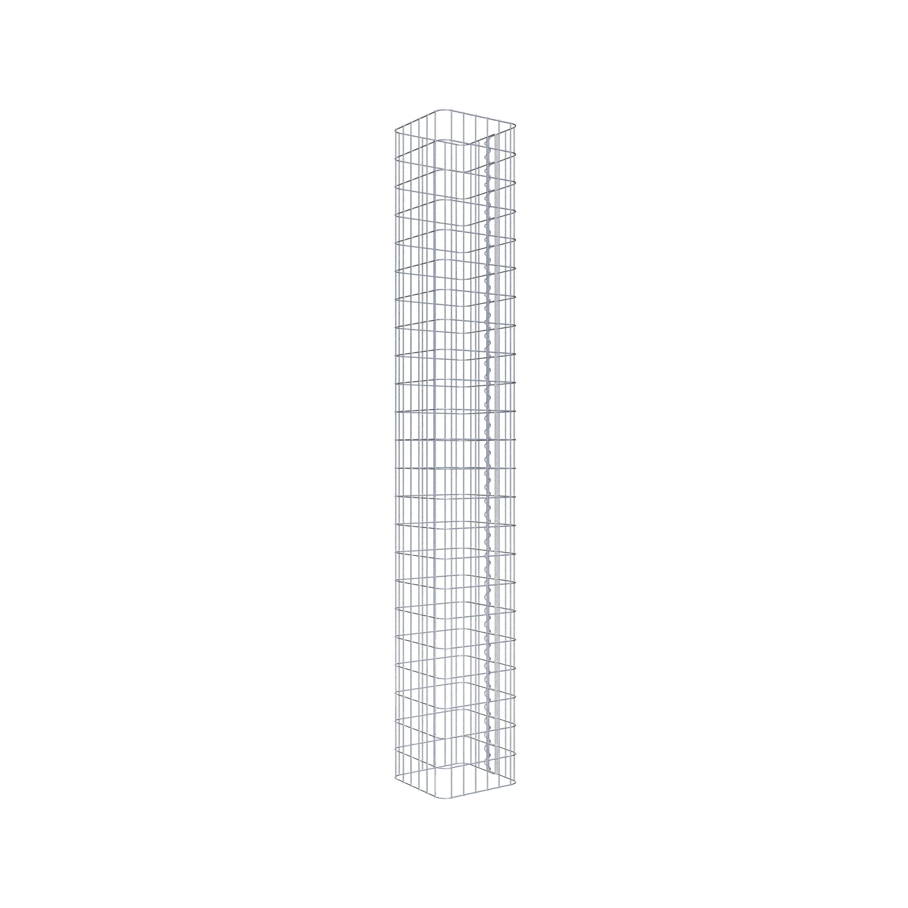 Gabionensäule eckig 32  cm x 32  cm, 230 cm Höhe, MW 5 cm x 10 cm