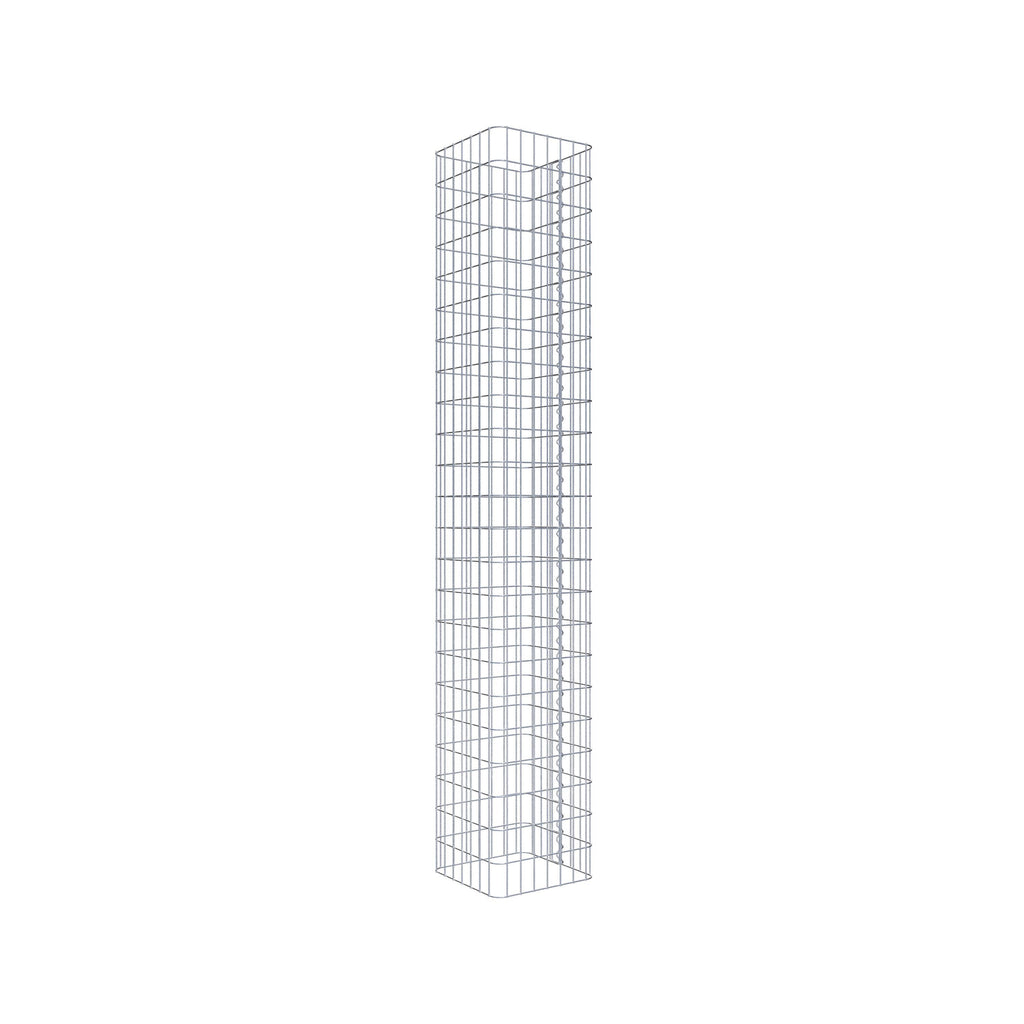Gabionensäule eckig 37  cm x 37  cm, 230 cm Höhe, MW 5 cm x 10 cm