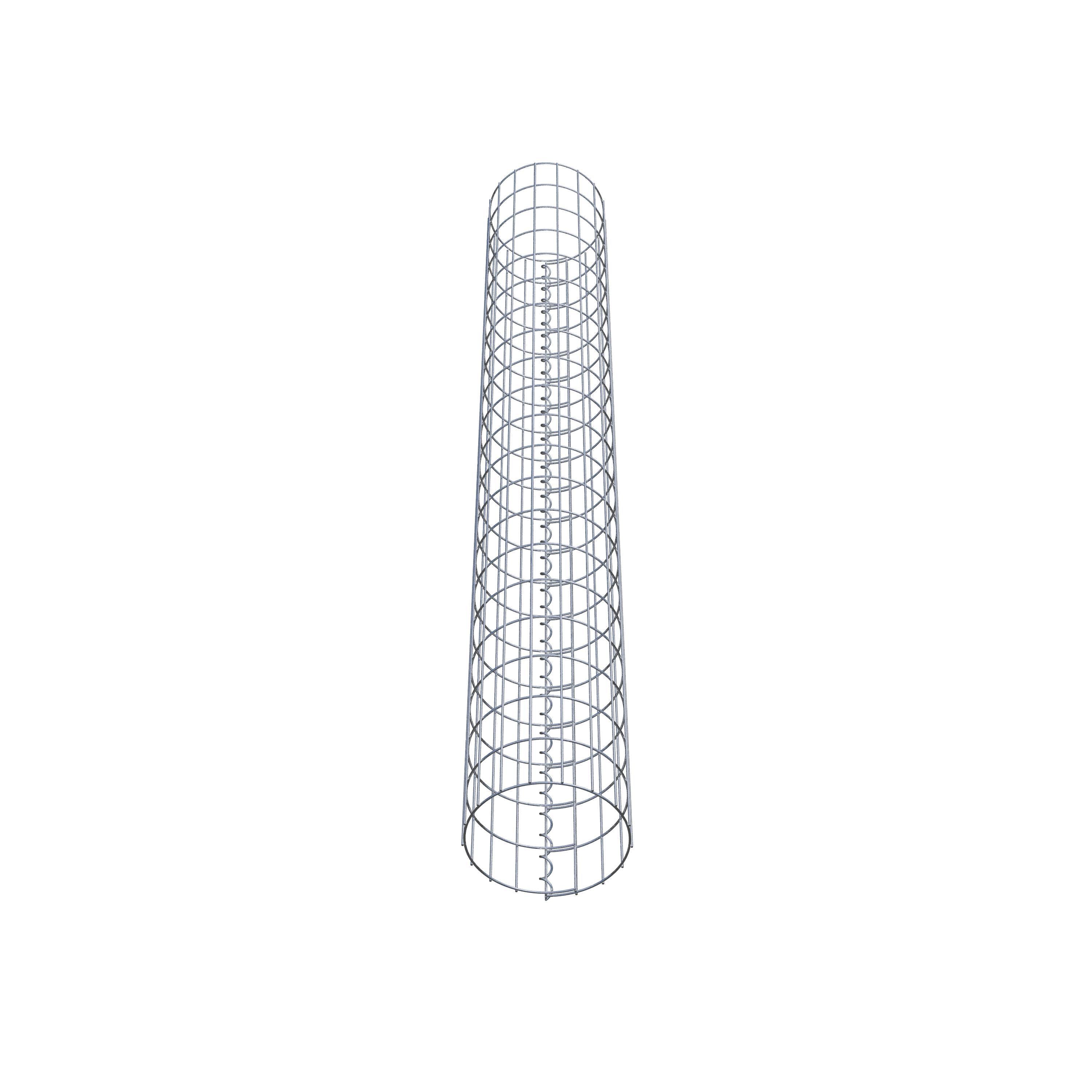 Gabionensäule rund feuerverzinkt, 27 cm Durchmesser, 200 cm Höhe, MW 5 cm x 10 cm