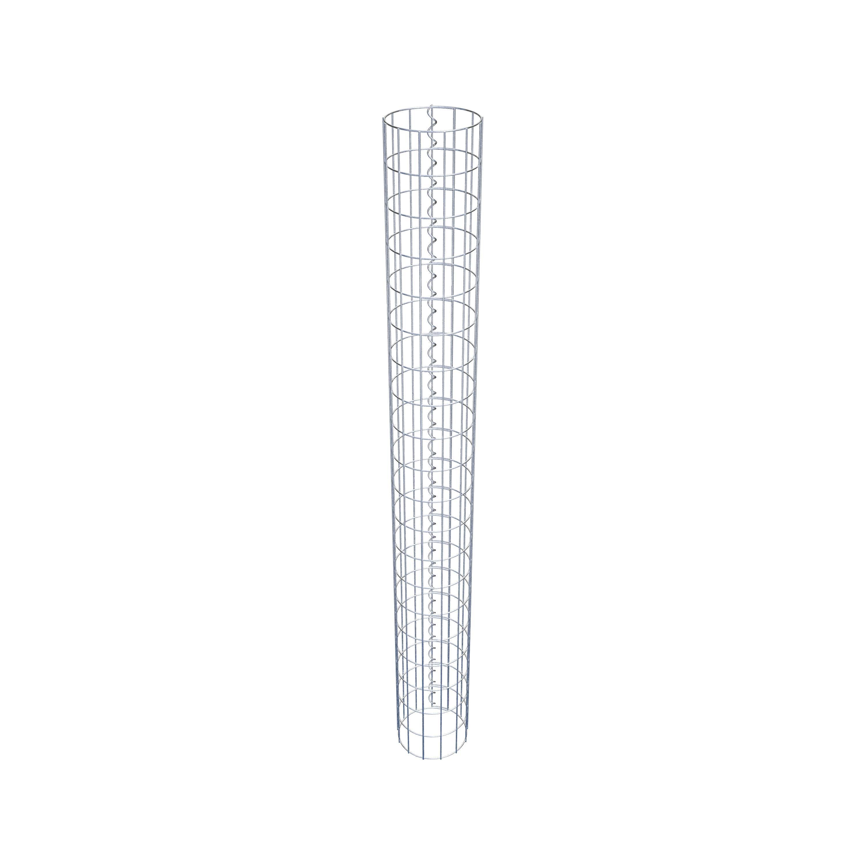 Gabionensäule rund feuerverzinkt, 22 cm  Durchmesser, 200 cm Höhe, MW 5 cm x 10 cm