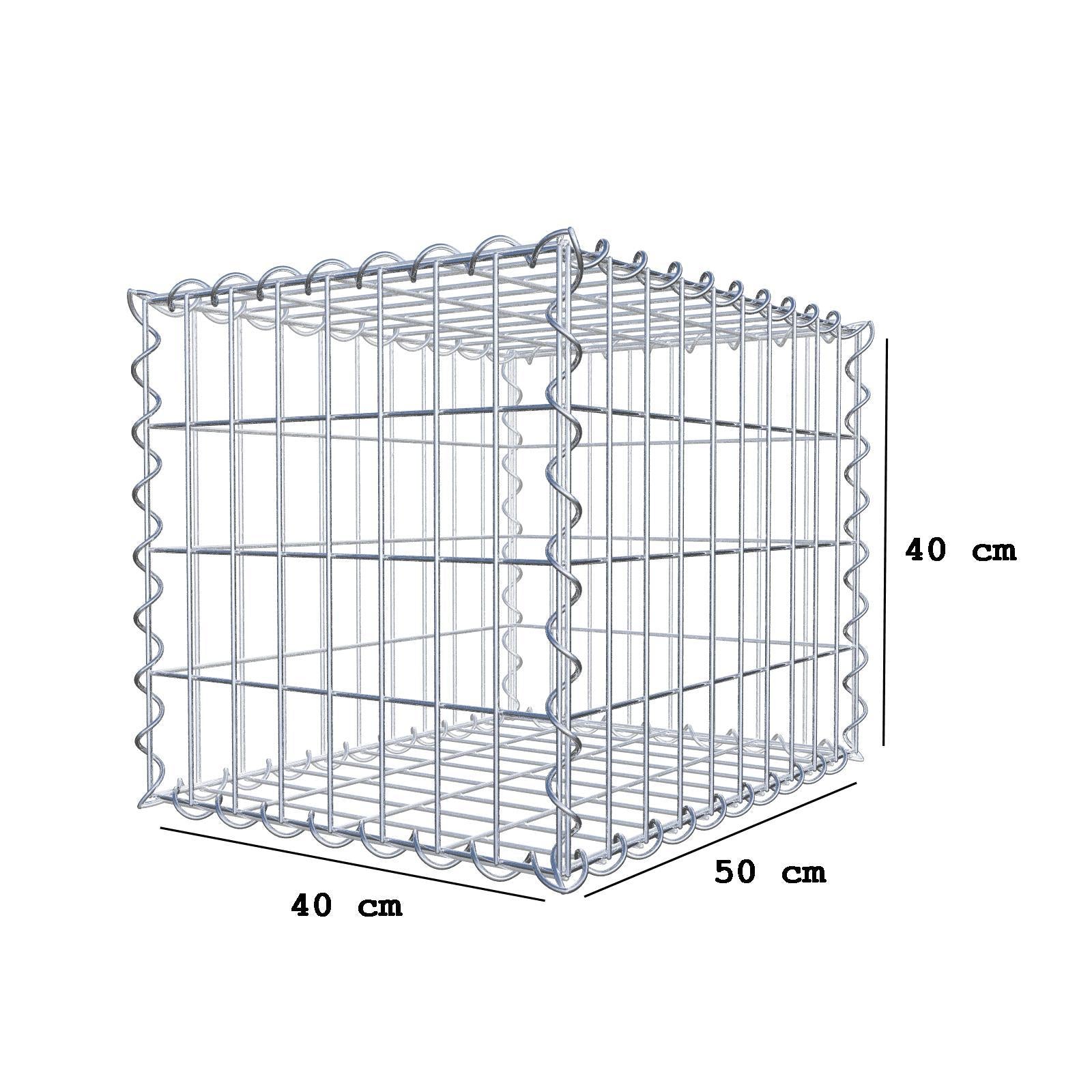 Gabione 50 cm x 40 cm x 40 cm (L x H x T), Maschenweite 5 cm x 10 cm, Spirale