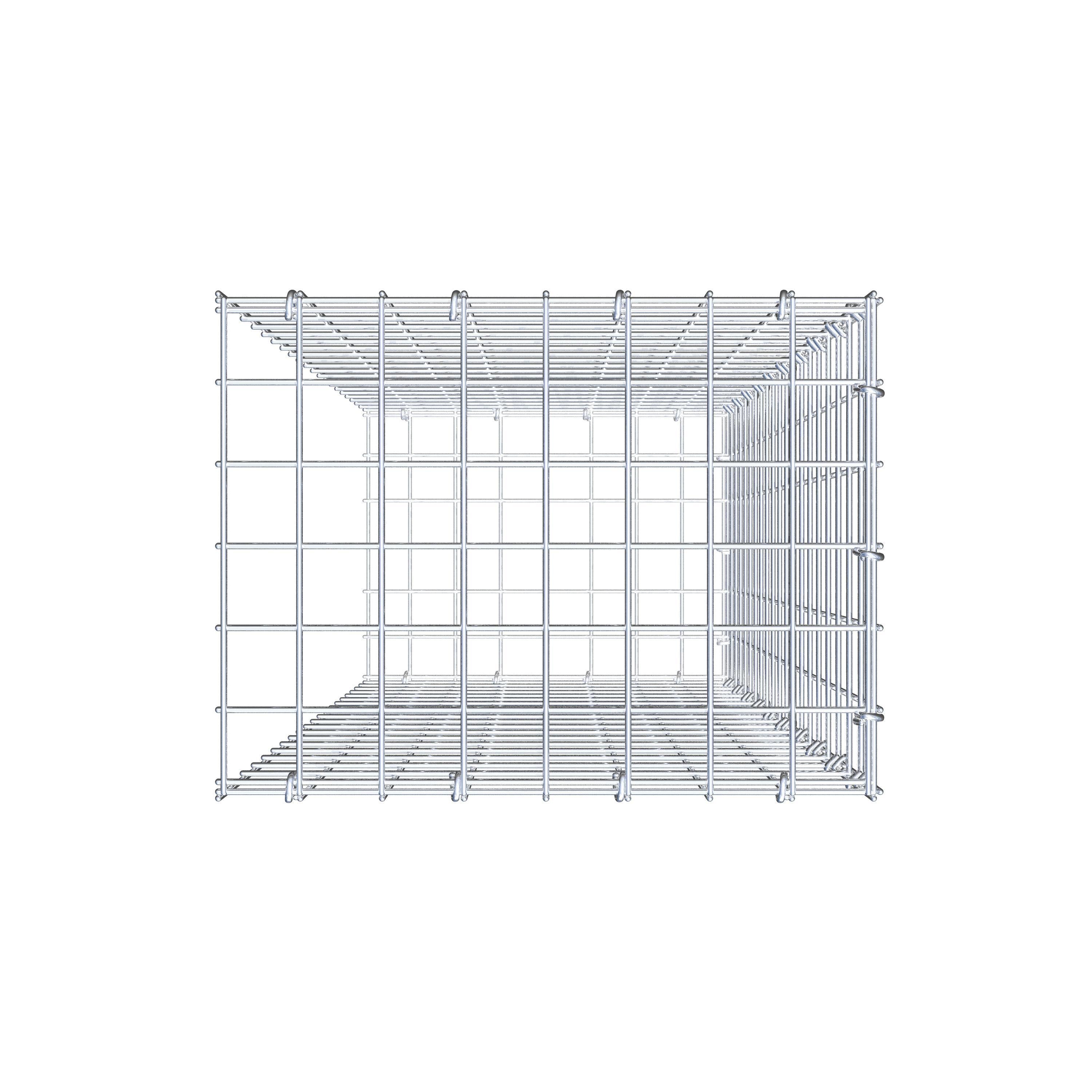 Anbaugabione Typ 2 100 cm x 40 cm x 30 cm (L x H x T), Maschenweite 5 cm x 5 cm, C-Ring