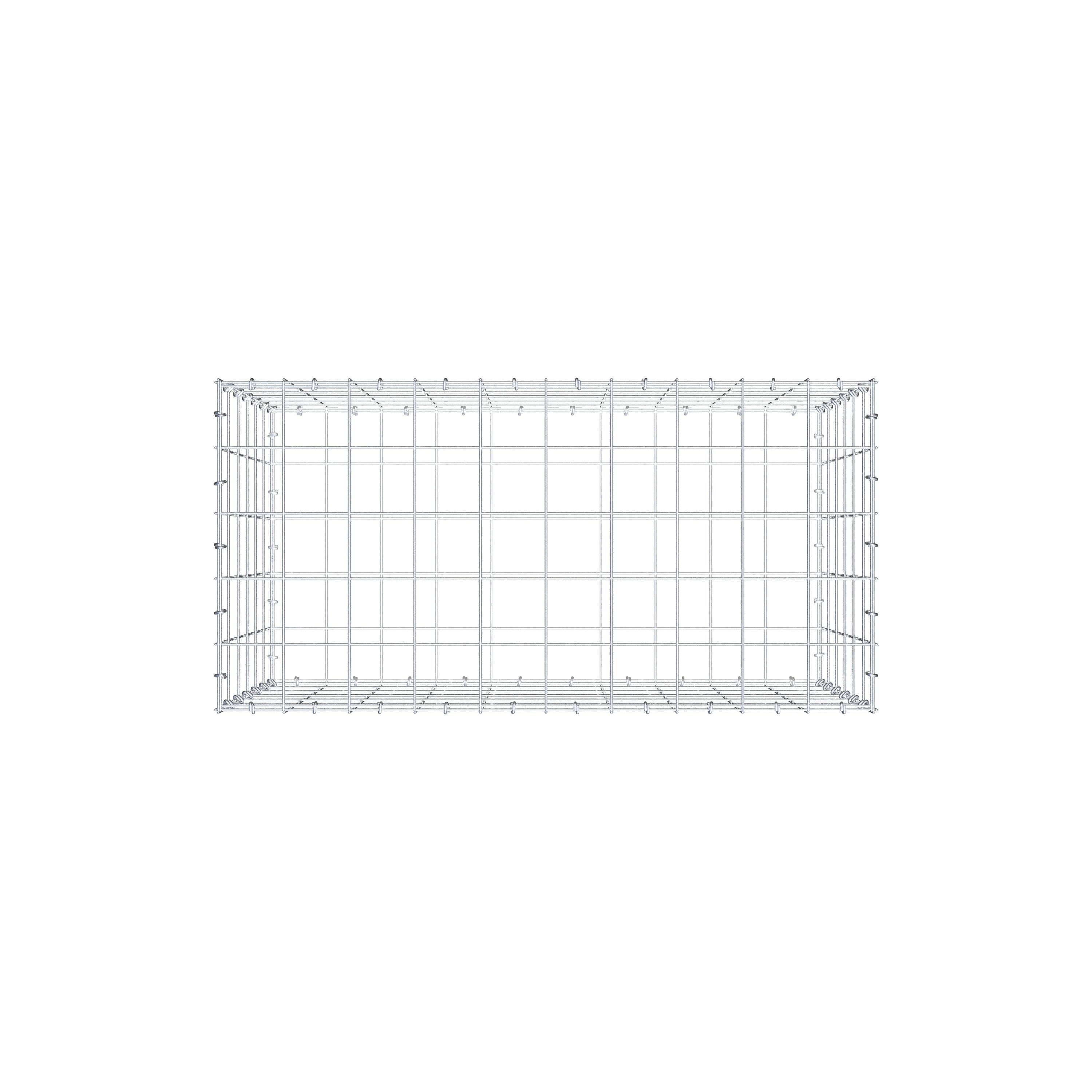 Gabione 100 cm x 60 cm x 50 cm (L x H x T), Maschenweite 10 cm x 10 cm, C-Ring