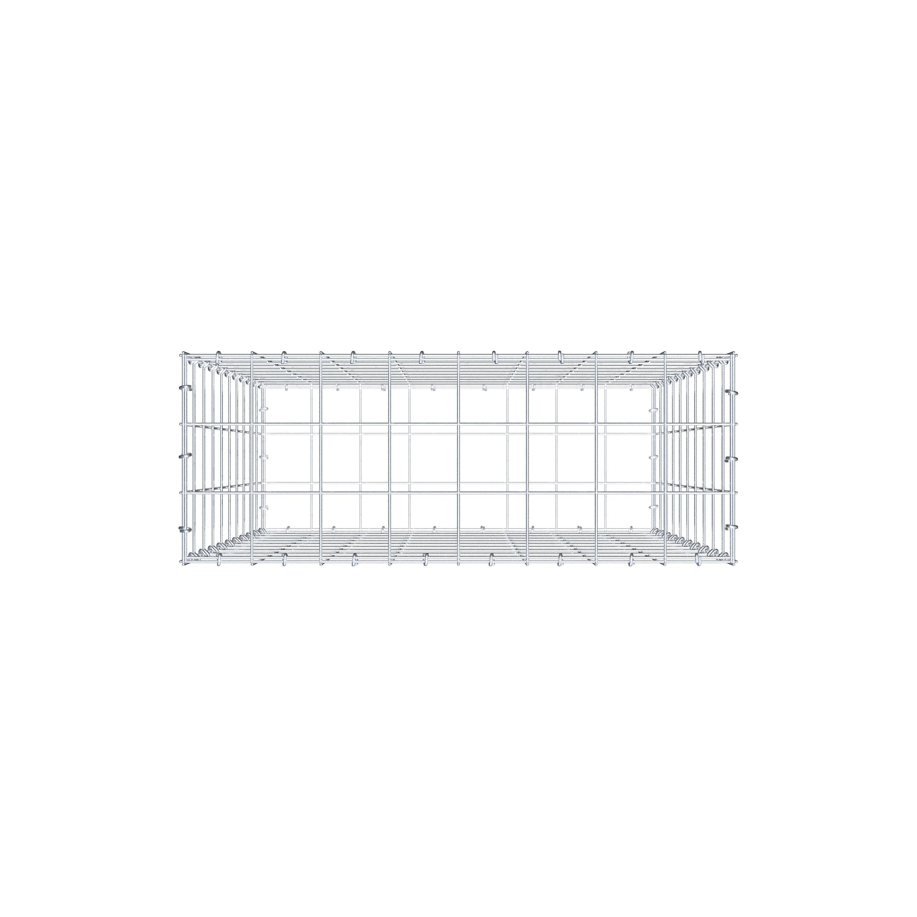 Gabione 100 cm x 80 cm x 30 cm (L x H x T), Maschenweite 10 cm x 10 cm, C-Ring