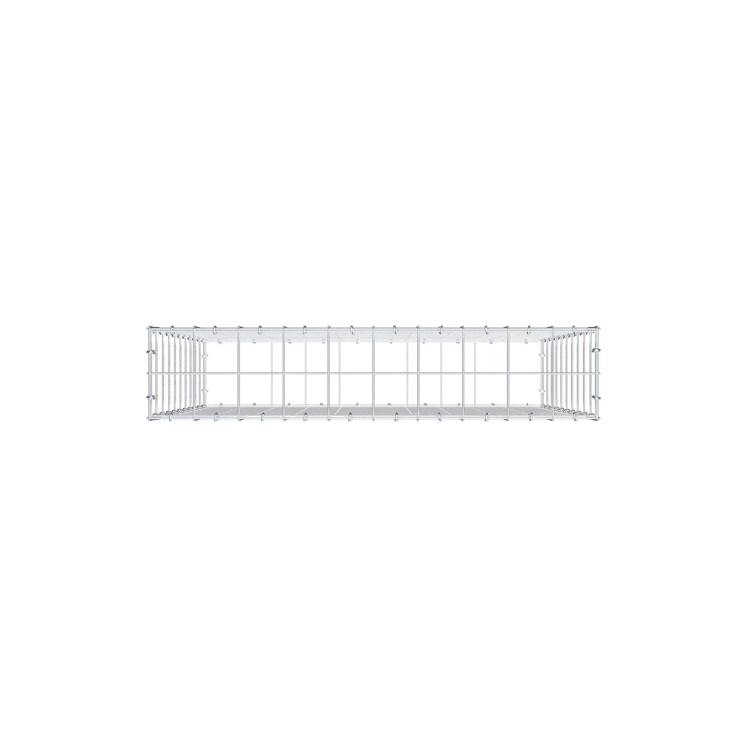 Gabione 100 cm x 100 cm x 20 cm (L x H x T), Maschenweite 10 cm x 10 cm, C-Ring