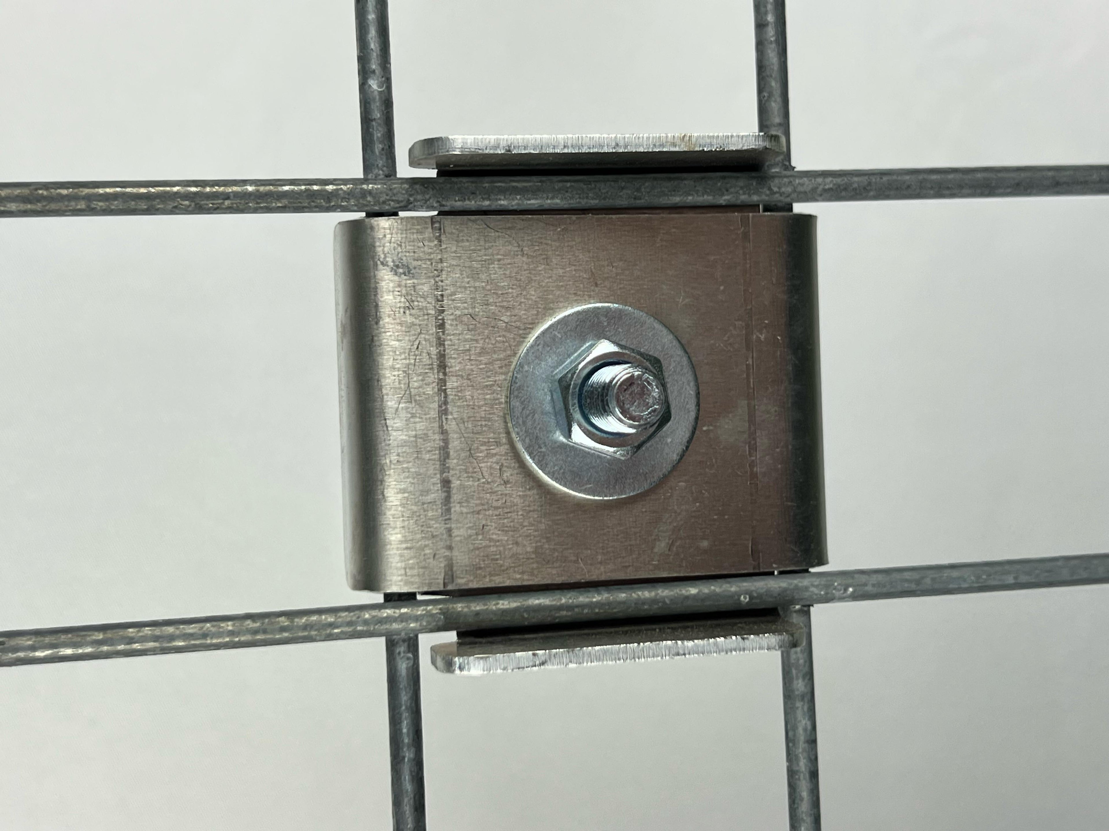 2er Set KLAMMER mit ZAUNHALTER 5 x 5 Zaun-Halter Gabione, Aluminium