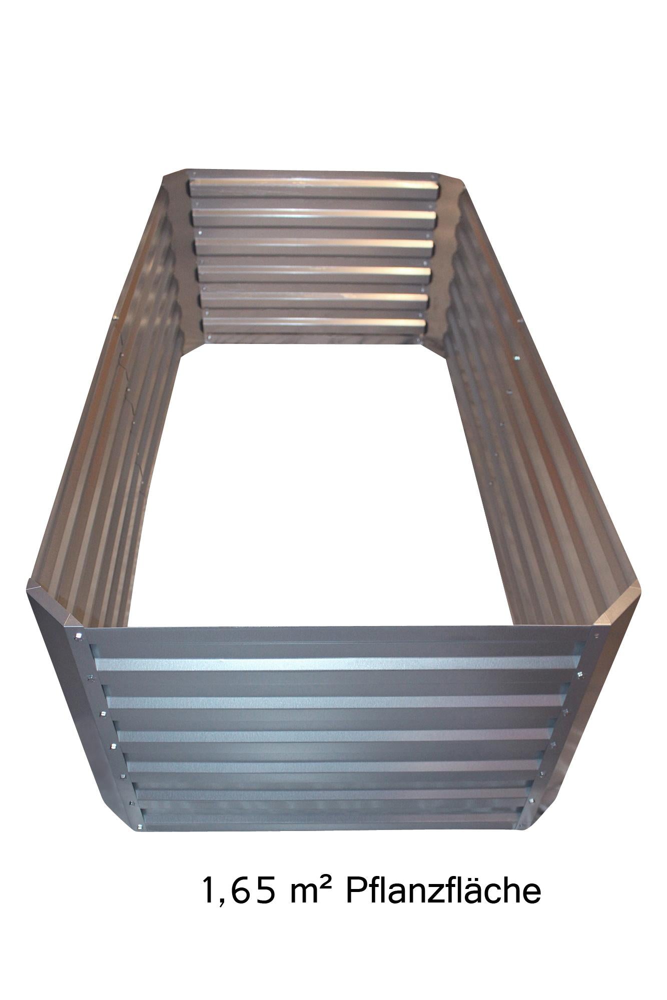 Hochbeet verzinkt Blech mit Aufsatz (184 x 60 x 90 cm ohne Aufsatz. Pflanzmaße)