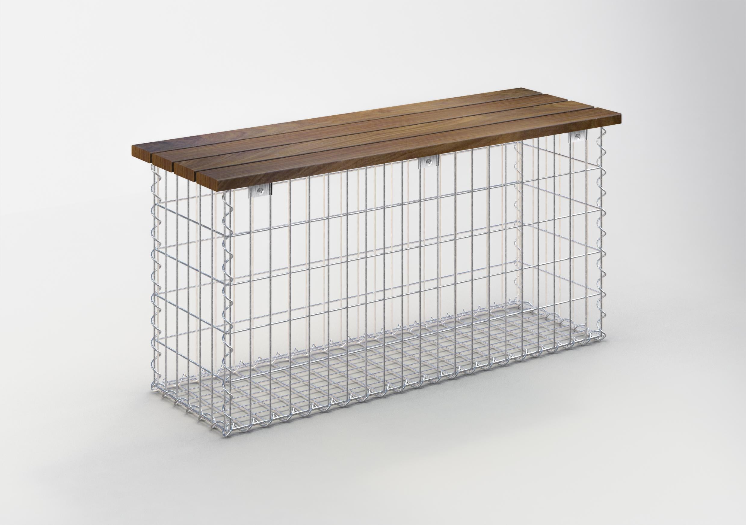 Gartenbank Spiralgabione CUMARU MW 5 x 10 cm 105 x 50 x 30 cm