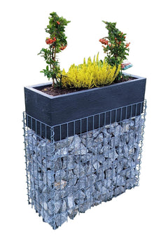 Pflanzgabionen mit Blumenschale
