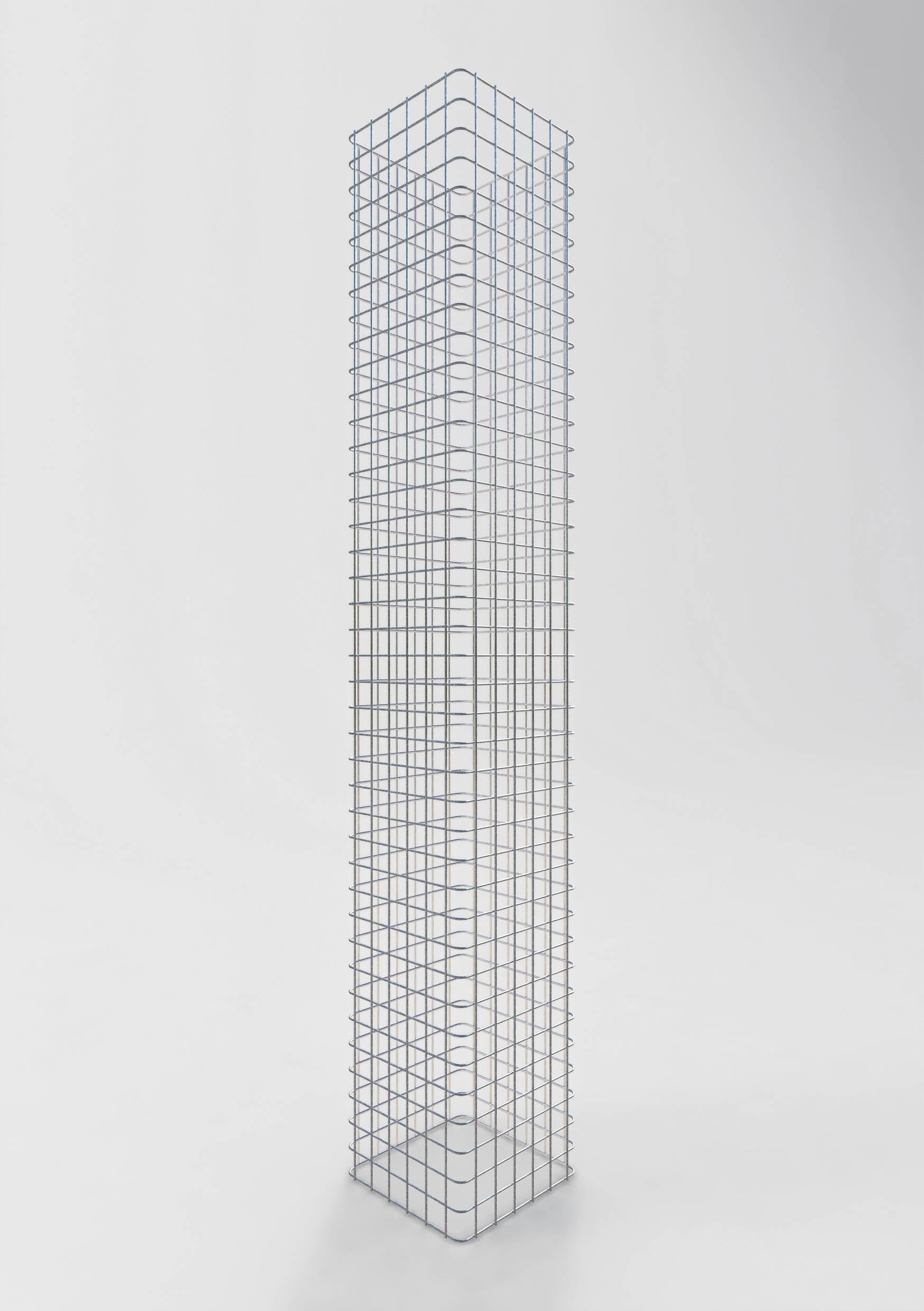 Gabionensäule eckig feuerverzinkt, 32 cm x 32 cm, 200 cm Höhe, MW 5 cm x 5 cm